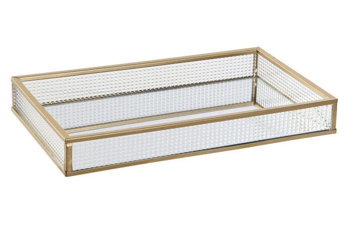 LD 178042 2 - Bandeja metal 24x14x3 bandeja metal cristal